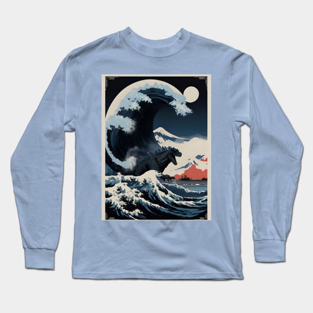 Kanagawa Monster Long Sleeve T-Shirt by Rogue Clone